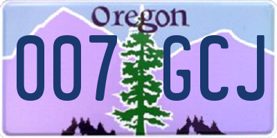 OR license plate 007GCJ