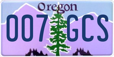 OR license plate 007GCS