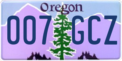 OR license plate 007GCZ