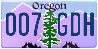 OR license plate 007GDH