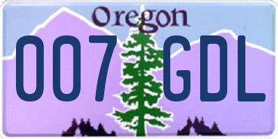 OR license plate 007GDL