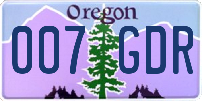 OR license plate 007GDR