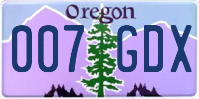 OR license plate 007GDX