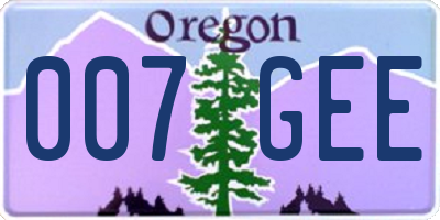 OR license plate 007GEE