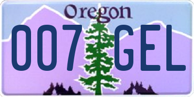 OR license plate 007GEL