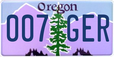 OR license plate 007GER
