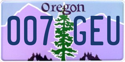 OR license plate 007GEU
