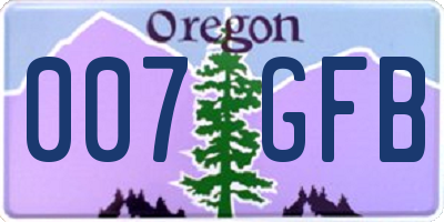 OR license plate 007GFB