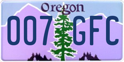 OR license plate 007GFC