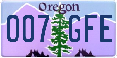 OR license plate 007GFE