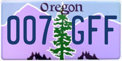 OR license plate 007GFF