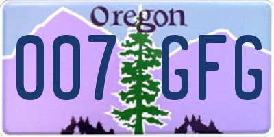 OR license plate 007GFG