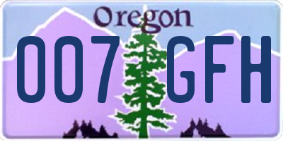 OR license plate 007GFH