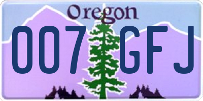 OR license plate 007GFJ