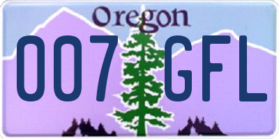 OR license plate 007GFL