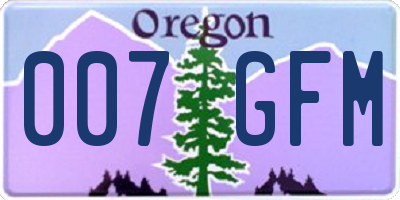 OR license plate 007GFM
