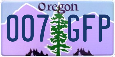 OR license plate 007GFP