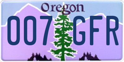 OR license plate 007GFR