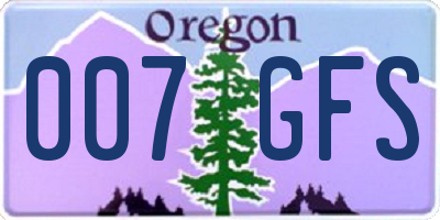 OR license plate 007GFS