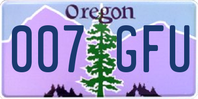 OR license plate 007GFU