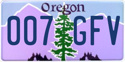 OR license plate 007GFV