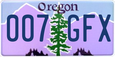 OR license plate 007GFX