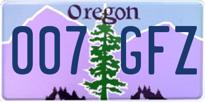 OR license plate 007GFZ