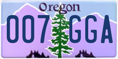 OR license plate 007GGA