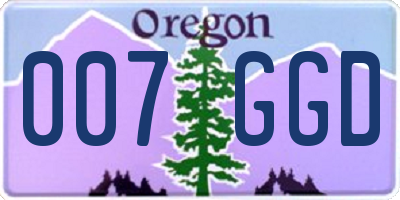 OR license plate 007GGD