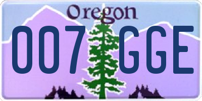 OR license plate 007GGE
