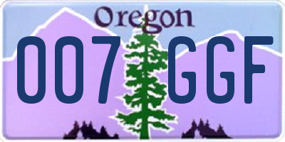OR license plate 007GGF