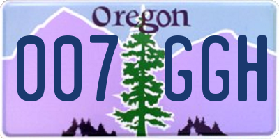 OR license plate 007GGH