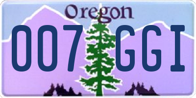 OR license plate 007GGI