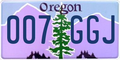 OR license plate 007GGJ