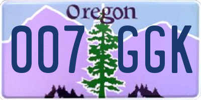 OR license plate 007GGK