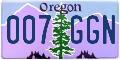 OR license plate 007GGN
