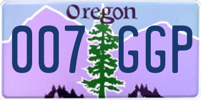OR license plate 007GGP