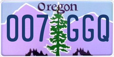 OR license plate 007GGQ
