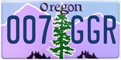 OR license plate 007GGR