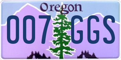 OR license plate 007GGS