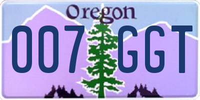 OR license plate 007GGT