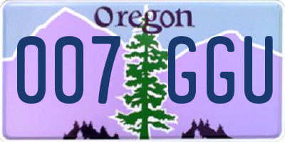 OR license plate 007GGU