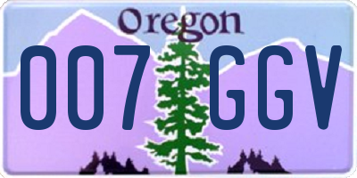 OR license plate 007GGV