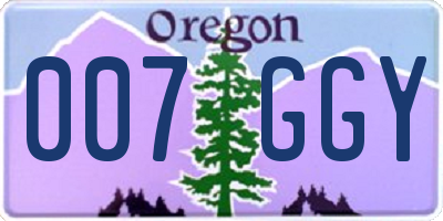 OR license plate 007GGY