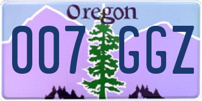 OR license plate 007GGZ