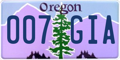OR license plate 007GIA