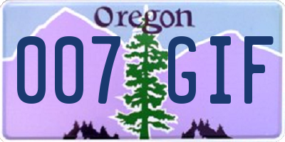 OR license plate 007GIF