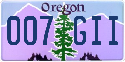 OR license plate 007GII