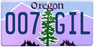 OR license plate 007GIL