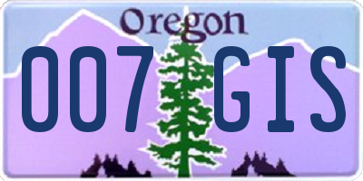 OR license plate 007GIS